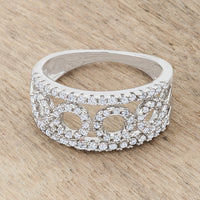 Thumbnail for Rina 0.5ct CZ Rhodium Contemporary Band Ring