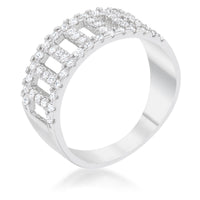 Thumbnail for Rey 0.5ct CZ Rhodium Contemporary Band Ring