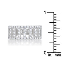Thumbnail for Rey 0.5ct CZ Rhodium Contemporary Band Ring
