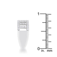 Thumbnail for Rey 0.5ct CZ Rhodium Contemporary Band Ring