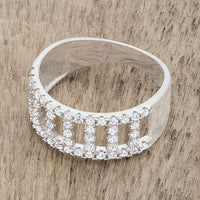 Thumbnail for Rey 0.5ct CZ Rhodium Contemporary Band Ring