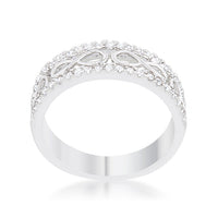 Thumbnail for Rema 0.4ct CZ Rhodium Contemporary Infinity Band Ring