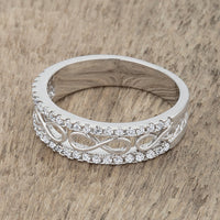 Thumbnail for Rema 0.4ct CZ Rhodium Contemporary Infinity Band Ring
