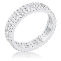 Thumbnail for Chare 1.3ct CZ Rhodium Classic Band Ring