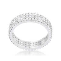 Thumbnail for Chare 1.3ct CZ Rhodium Classic Band Ring