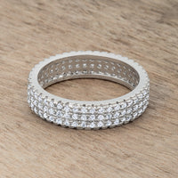 Thumbnail for Chare 1.3ct CZ Rhodium Classic Band Ring