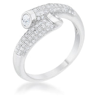 Thumbnail for Perry 0.62ct CZ Rhodium Contemporary Wrap Ring