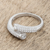Thumbnail for Perry 0.62ct CZ Rhodium Contemporary Wrap Ring