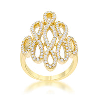 Thumbnail for Natasha 0.94ct CZ 14k Gold Contemporary Cocktail Ring