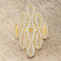 Thumbnail for Natasha 0.94ct CZ 14k Gold Contemporary Cocktail Ring