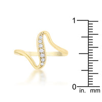 Thumbnail for Sheryl 0.07ct CZ 14k Gold Simple Wave Ring