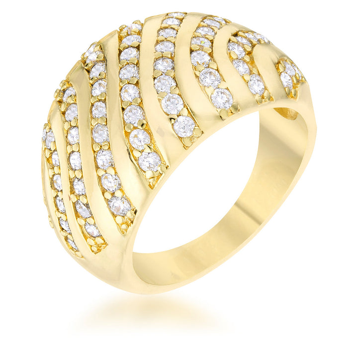 Shayla 0.95ct CZ 14k Gold Contemporary Dome Ring