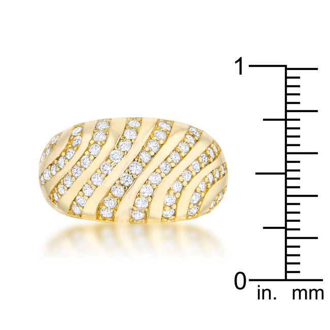 Shayla 0.95ct CZ 14k Gold Contemporary Dome Ring