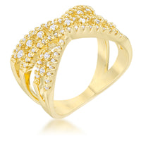 Thumbnail for Sandy 0.37ct CZ 14k Gold Classic Criss Cross Ring
