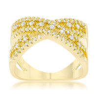 Thumbnail for Sandy 0.37ct CZ 14k Gold Classic Criss Cross Ring