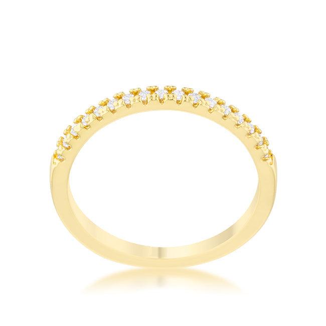 Rina 0.11ct CZ 14k Gold Delicate Band Ring