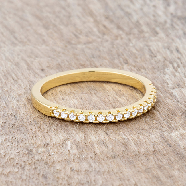 Rina 0.11ct CZ 14k Gold Delicate Band Ring