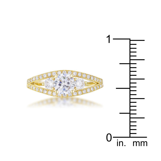 Genna 1.1ct CZ 14k Gold Delicate Classic Ring