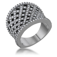 Thumbnail for Brin 1.4ct CZ Hematite Wide Woven Style Ring