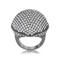 Thumbnail for Dara 4.75ct CZ Hematite Dome Cocktail Ring