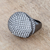Thumbnail for Dara 4.75ct CZ Hematite Dome Cocktail Ring