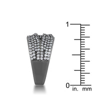 Thumbnail for Kina 1.7ct Clear CZ Hematite Contemporary Cocktail Ring