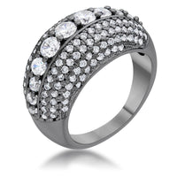 Thumbnail for Krista 1.5ct CZ Hematite Contemporary Cocktail Ring