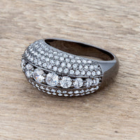 Thumbnail for Krista 1.5ct CZ Hematite Contemporary Cocktail Ring