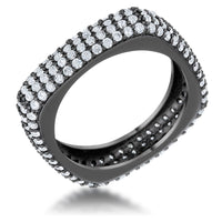 Thumbnail for Jana 1.29ct CZ Hematite Contemporary Square Band Ring