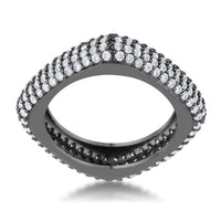Thumbnail for Jana 1.29ct CZ Hematite Contemporary Square Band Ring