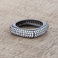 Thumbnail for Jana 1.29ct CZ Hematite Contemporary Square Band Ring
