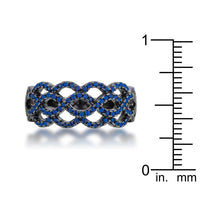 Thumbnail for Brina 0.4ct Sapphire CZ Hematite Twist Ring