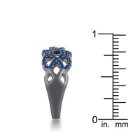 Thumbnail for Brina 0.4ct Sapphire CZ Hematite Twist Ring