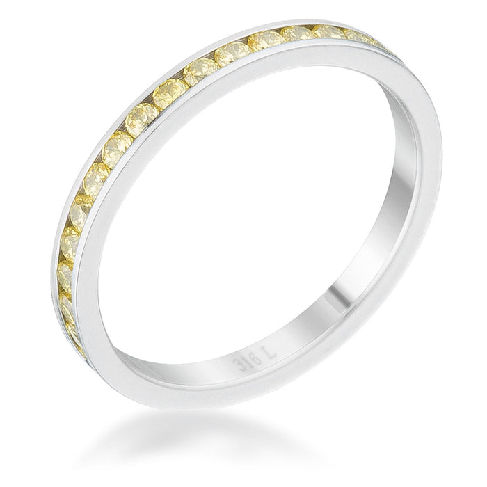 Teresa 0.5ct Jonquil CZ Stainless Steel Eternity Band