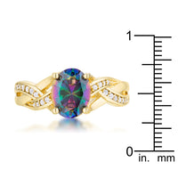 Thumbnail for The Tesoro 2 Two Carat Mystic CZ 14k Gold Classic Oval Ring