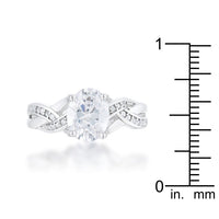 Thumbnail for The Justine- 2 Carat CZ Rhodium Classic Oval Engagement Ring