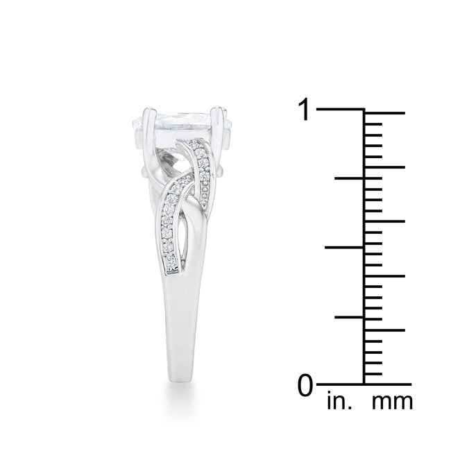 The Justine- 2 Carat CZ Rhodium Classic Oval Engagement Ring