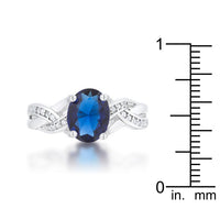 Thumbnail for Justine 2ct Sapphire CZ Rhodium Classic Oval Ring