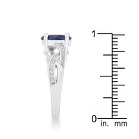 Thumbnail for Justine 2ct Sapphire CZ Rhodium Classic Oval Ring