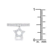 Thumbnail for Star 0.25ct CZ Rhodium Simple Holiday Charm Band Ring