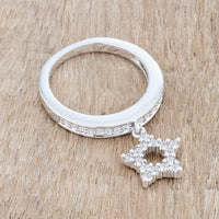 Thumbnail for Star 0.25ct CZ Rhodium Simple Holiday Charm Band Ring