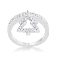 Thumbnail for Christmas Tree 0.3ct CZ Rhodium Holiday Charm Ring