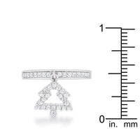 Thumbnail for Christmas Tree 0.3ct CZ Rhodium Holiday Charm Ring