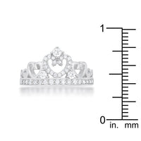 Thumbnail for Aurora 0.34ct CZ Rhodium Heart Crown Ring