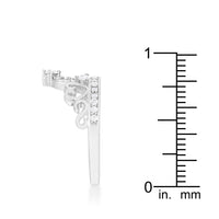 Thumbnail for Aurora 0.34ct CZ Rhodium Heart Crown Ring