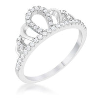 Thumbnail for Madeline 0.2ct Rhodium Simple Crown Ring