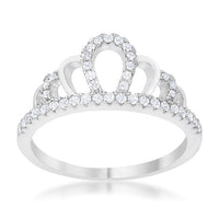 Thumbnail for Madeline 0.2ct Rhodium Simple Crown Ring