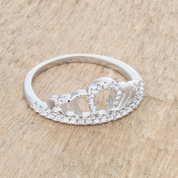Thumbnail for Madeline 0.2ct Rhodium Simple Crown Ring
