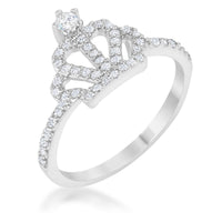 Thumbnail for Elina 0.36ct CZ Rhodium Simple Crown Ring