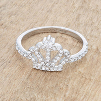 Thumbnail for Elina 0.36ct CZ Rhodium Simple Crown Ring